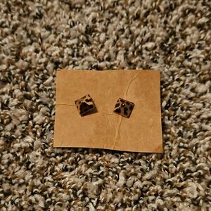 Leopard Print Square Earrings